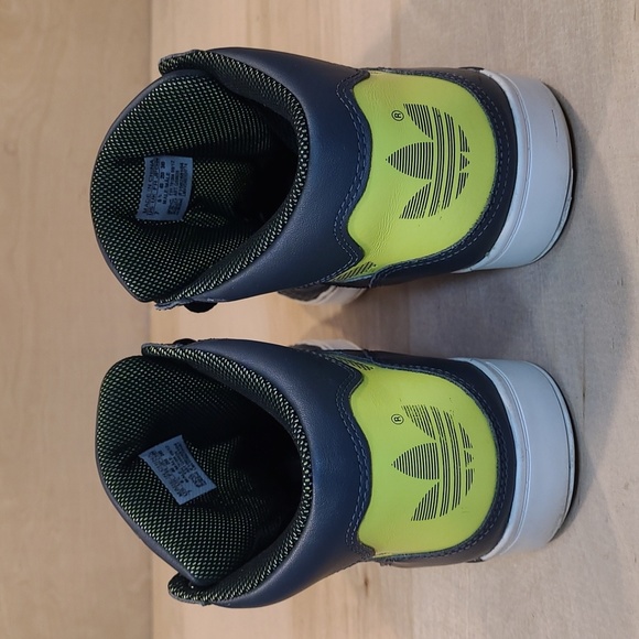 Adidas Mens Grey/Yellow High Top Sneakers - Picture 6 of 10